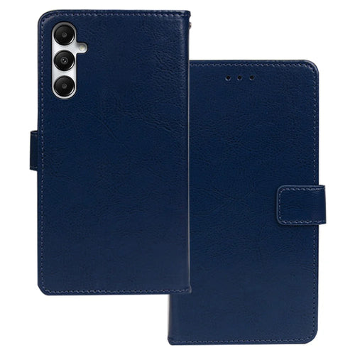 IDEWEI For Samsung Galaxy S23 FE Phone Case Leather Flip Cover with Stand and Photo Slot - Blue - 1