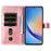 For Samsung Galaxy A35 5G Leather Case Calfskin Zipper Wallet - Pink - 2