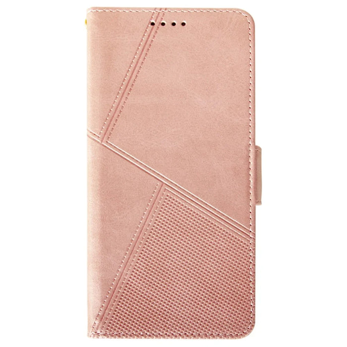 IDEWEI For ZTE Blade A73 Classic Calf Leather Case Phone Cover Wallet - Pink - 4