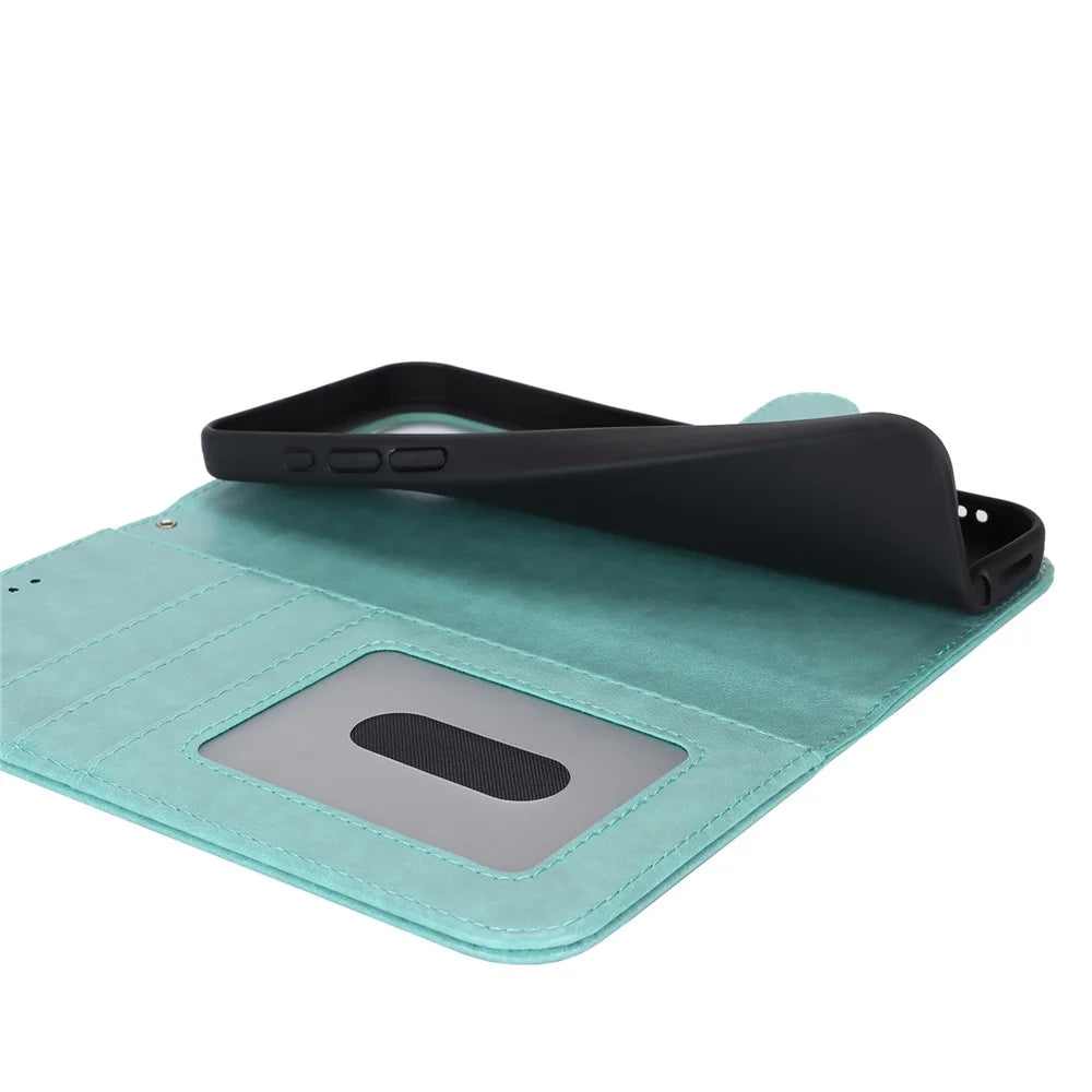 For iPhone 15 Pro Max R61 Texture Wallet Case Leather Phone Cover - Light Green - 6