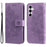 For Samsung Galaxy A35 5G Case Floral Pattern PU Leather Wallet Stand Phone Cover - Purple - 1