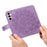 For Samsung Galaxy A35 5G Case Floral Pattern PU Leather Wallet Stand Phone Cover - Purple - 5