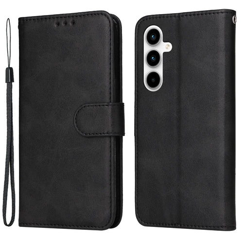 For Samsung Galaxy A35 5G Leather Case Card Holder Stand Shockproof Cover - Black - 1