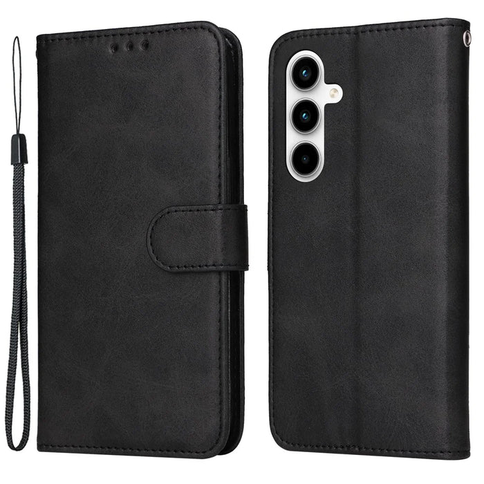 For Samsung Galaxy A35 5G Leather Case Card Holder Stand Shockproof Cover - Black - 1