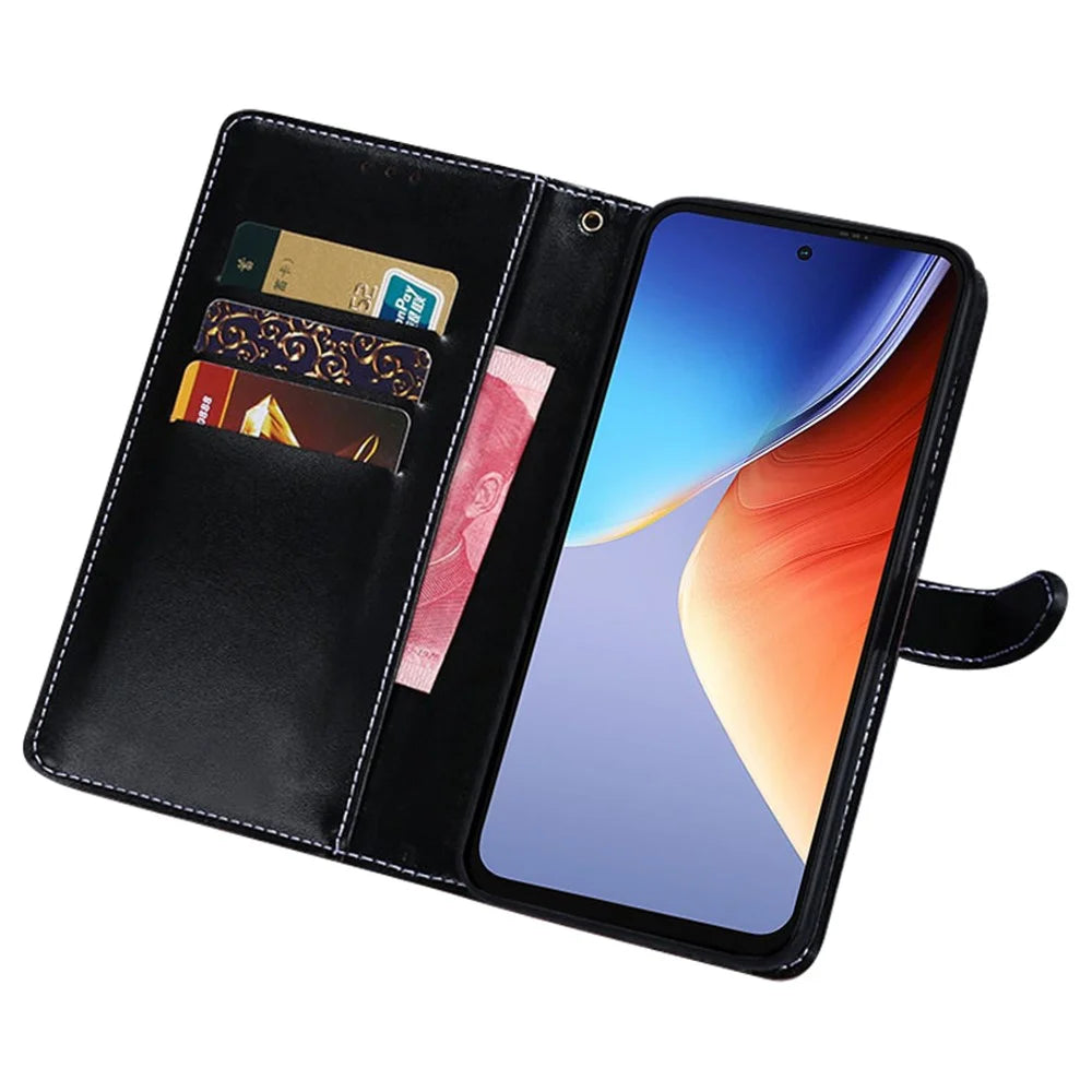 IDEWEI For Blackview A96 Crocodile Texture Leather Case Wallet Phone Cover - Black - 2
