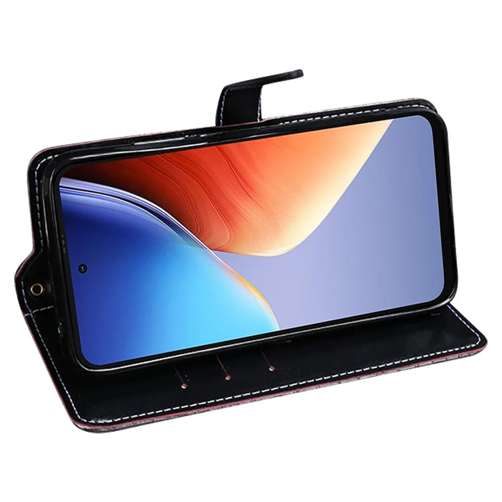 IDEWEI For Blackview A96 Crocodile Texture Leather Case Wallet Phone Cover - Black - 3