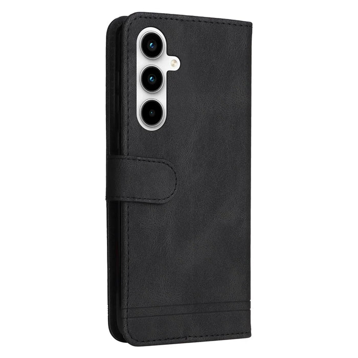 For Samsung Galaxy A35 5G Leather Wallet Cases Skin Touch Phone Cover Stand with Strap - Black - 7