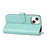 For iPhone 15 R61 Texture Wallet Case with Print Design PU Leather Phone Cover - Light Green - 4