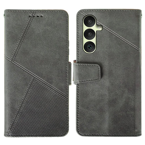 IDEWEI For Samsung Galaxy A35 5G Case Classic Calf PU Case Wallet Phone Cover - Grey - 1