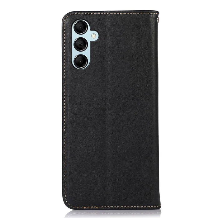 KHAZNEH For Samsung Galaxy A55 5G Case Genuine Cow Leather Nappa Texture Cover with Stand - Black - 7
