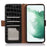 Wallet Case for Samsung Galaxy A55 5G Genuine Cow Leather Crocodile Texture Cover with RFID Blocking - Black - 2