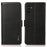 KHAZNEH For Samsung Galaxy A35 5G Genuine Cow Leather Case with Litchi Texture and RFID Blocking Security - Black - 1