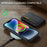 DG.MING M5 Series For iPhone 14 Magnetic Case RFID Blocking Detachable Leather+TPU+PC Wallet Cover - Black - 4
