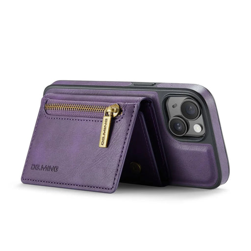 DG.MING M5 Series For iPhone 13 6.1 inch Magnetic Phone Case Detachable Kickstand Cover - Purple - 2