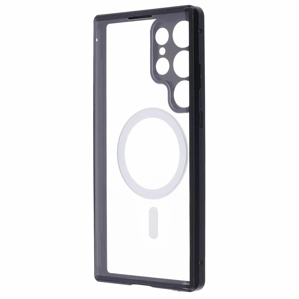 For Samsung Galaxy S23 Ultra Magnetic Case Double-Sided Tempered Glass Phone Cover - Black - 4