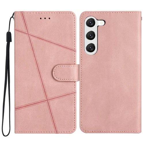 For Samsung Galaxy A55 5G Cell Phone Case Crazy Horse Texture Card Holder Cover - Rose Gold - 1
