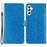 For Samsung Galaxy A55 5G Shiny Glitter Leather Case Stand Wallet Phone Cover - Blue - 1