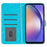 For Samsung Galaxy A55 5G Shiny Glitter Leather Case Stand Wallet Phone Cover - Blue - 2