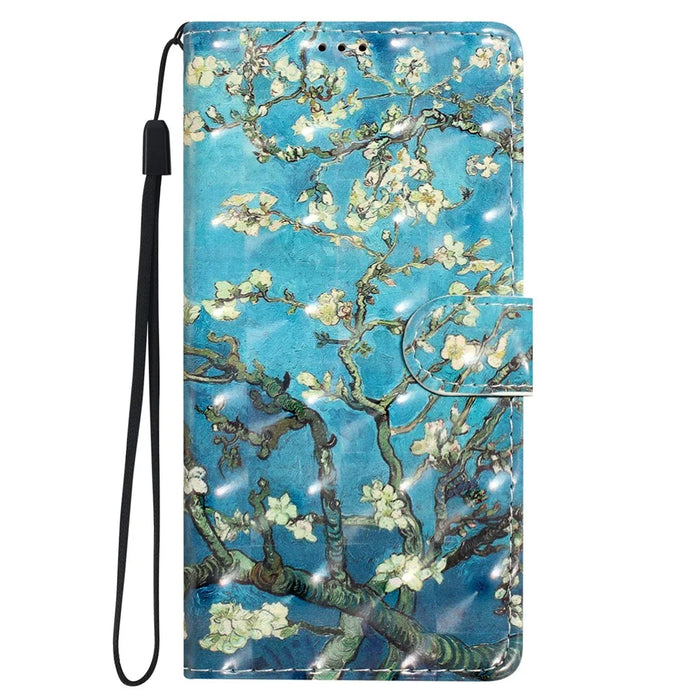 For Samsung Galaxy A35 5G Wallet Leather Case with Multiple Card Slots and Stand - Apricot Blossom - 6