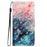Leather Case for Samsung Galaxy A55 5G 3D Pattern Wallet Style Phone Cover with Card Slots - Pink Blue Marble - 6