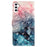Leather Case for Samsung Galaxy A55 5G 3D Pattern Wallet Style Phone Cover with Card Slots - Pink Blue Marble - 7