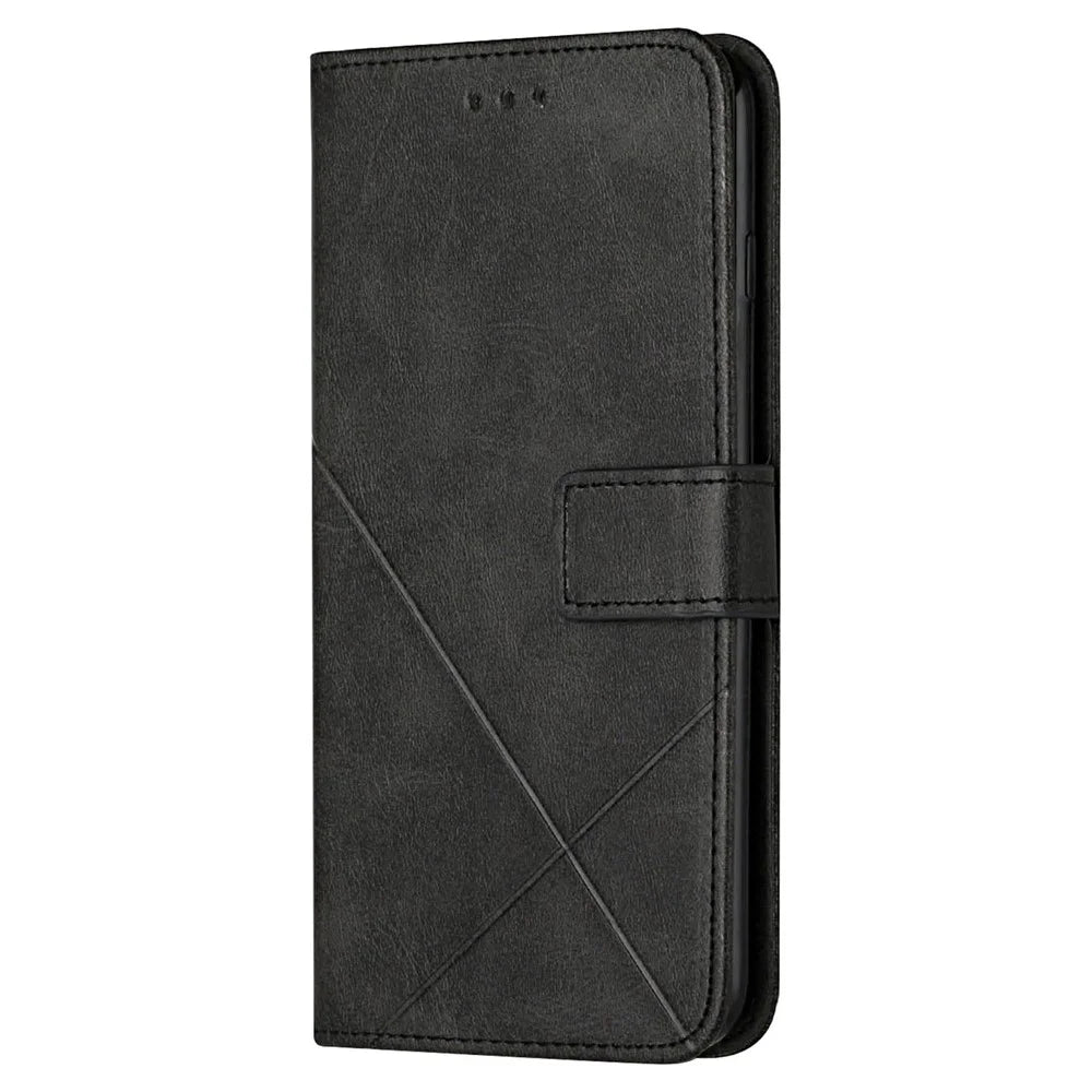 For Samsung Galaxy A05s 4G Phone Case Flip Shockproof Leather Folio Phone Cover - Black - 6