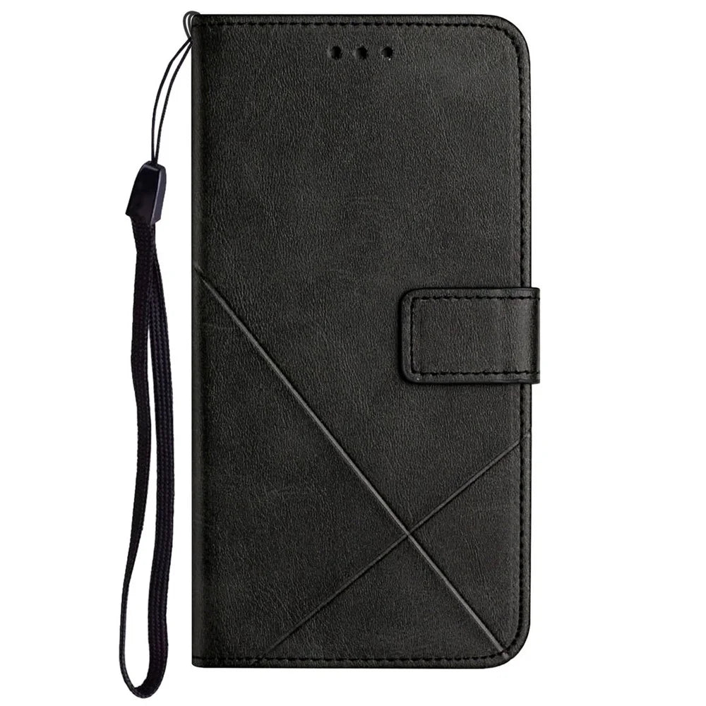 For Samsung Galaxy A05s 4G Phone Case Flip Shockproof Leather Folio Phone Cover - Black - 7