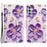 For Samsung Galaxy A05s 4G Phone Case Pattern Folding Stand PU Leather Cover - Purple Flower - 1