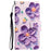 For Samsung Galaxy A05s 4G Phone Case Pattern Folding Stand PU Leather Cover - Purple Flower - 6