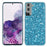 For Samsung Galaxy S24+ Case Glittering Sequins TPU Frame + PC Back Phone Cover - Blue - 1