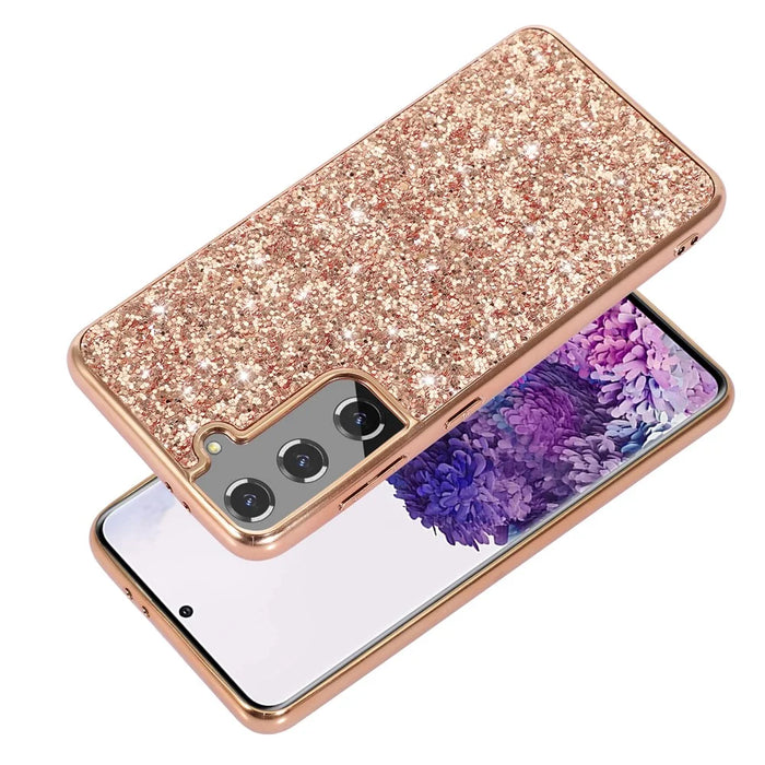 For Samsung Galaxy S24+ Case Glittering Sequins TPU Frame + PC Back Phone Cover - Blue - 2