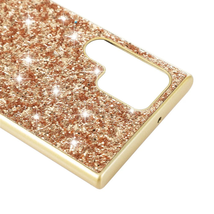For Samsung Galaxy S24 Ultra Cell Phone Case Electroplating TPU Frame + PC Back Protective Shell - Gold - 5