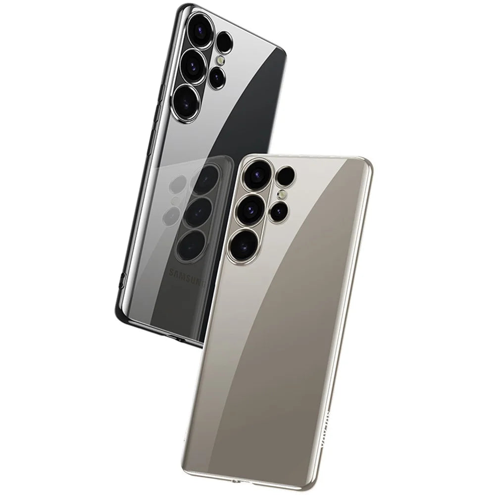 SULADA Nature Series for Samsung Galaxy S24 Ultra TPU Case Electroplated Matte Phone Cover - Black - 3