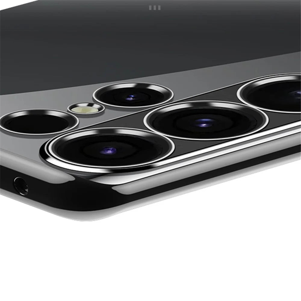 SULADA Nature Series for Samsung Galaxy S24 Ultra TPU Case Electroplated Matte Phone Cover - Black - 4