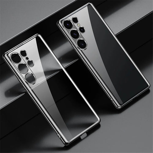 SULADA For Samsung Galaxy S24 Ultra Case Ultra-Thin Electroplated Clear Phone Cover - Black - 1