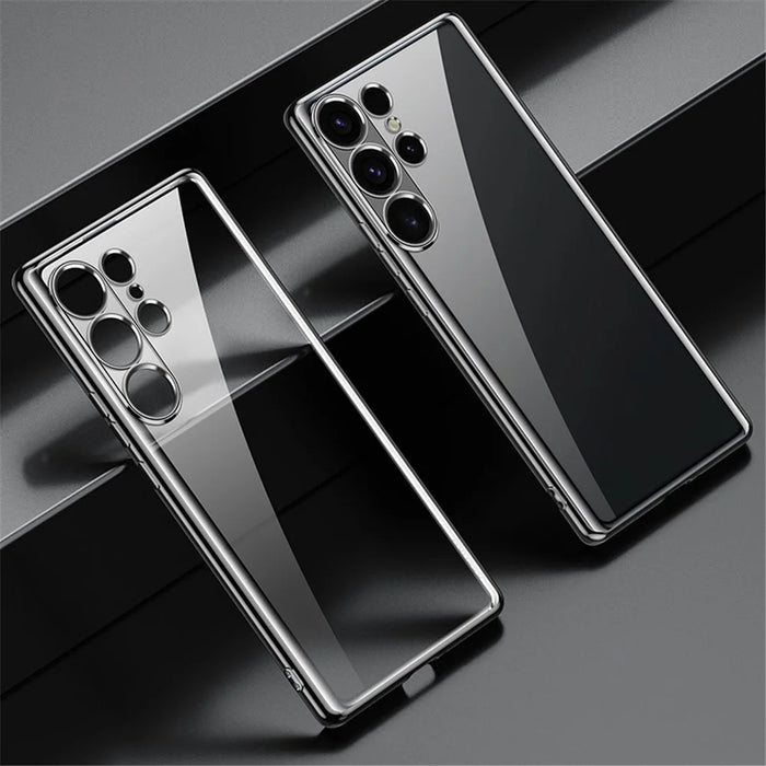 SULADA For Samsung Galaxy S24 Ultra Case Ultra-Thin Electroplated Clear Phone Cover - Black - 1