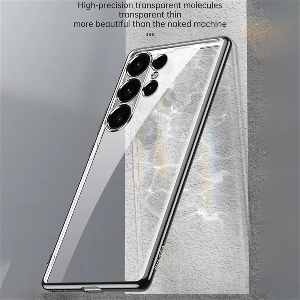 SULADA For Samsung Galaxy S24 Ultra Case Ultra-Thin Electroplated Clear Phone Cover - Black - 3