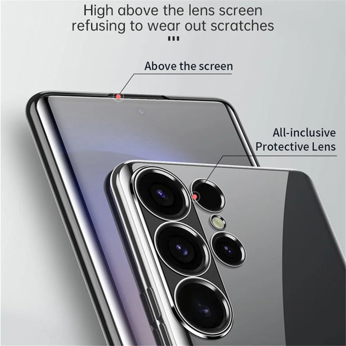 SULADA For Samsung Galaxy S24+ Clear Case Ultra-Thin Electroplated Edge TPU Cover - Black - 4