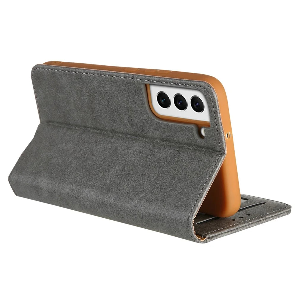 CMAI2 For Samsung Galaxy S23 Case PU Leather Card Holder Phone Wallet Cover - Grey - 4