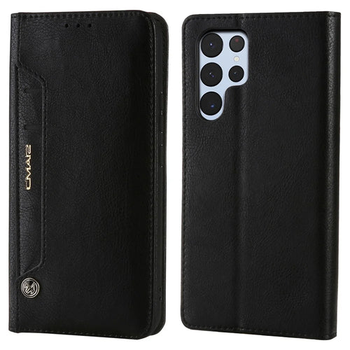 CMAI2 For Samsung Galaxy S24 Ultra Case Anti-drop Leather Stand Wallet Mobile Phone Cover - Black - 1