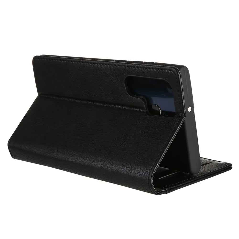CMAI2 For Samsung Galaxy S24 Ultra Case Anti-drop Leather Stand Wallet Mobile Phone Cover - Black - 4