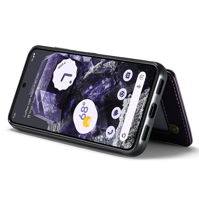 For Google Pixel 8 Cell Phone Phone Case CASEME C22 Leather Back Cover with RFID Blocking Card Slots - Purple - 4