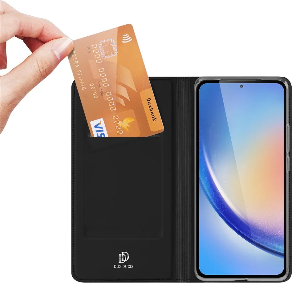 DUX DUCIS Skin Pro Series For Samsung Galaxy A35 5G Case Card Slot Leather Phone Shell - Black - 2