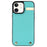 For iPhone 12 / 12 Pro Cell Phone Case TPU+PU Leather+Metal Hardware Shell - Mint Green - 2