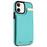 For iPhone 12 / 12 Pro Cell Phone Case TPU+PU Leather+Metal Hardware Shell - Mint Green - 3