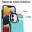 For iPhone 12 / 12 Pro Cell Phone Case TPU+PU Leather+Metal Hardware Shell - Mint Green - 6