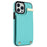 For iPhone 15 Pro Max Case TPU+PU Leather+Metal Hardware Phone Cover with Card Holder - Mint Green - 3