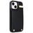 For iPhone 15 Case Card Holder TPU+PU Leather+Metal Hardware Mobile Phone Cover - Black - 3