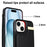 For iPhone 15 Case Card Holder TPU+PU Leather+Metal Hardware Mobile Phone Cover - Black - 6