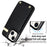 For iPhone 13 Card Holder Phone Case TPU + PU Leather Protective Cover - Black - 4